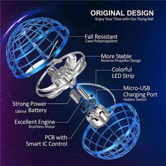 Flying OrbBall Toys Soaring Hover ProBoomerang Spinner Hand Controlled MiniDrone